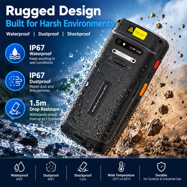 UNIWA M602 Rugged Phone, 4GB+64GB, 6.0 inch Android 15 MediaTek MT6765 Helio P35 Octa Core, Network: 4G, NFC, EU Plug, US Plug, UK Plug, AU Plug