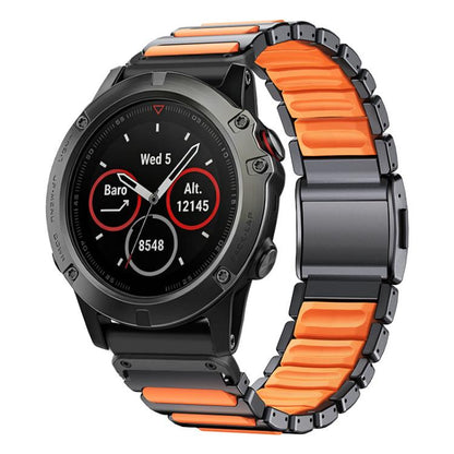 I-Shaped Magnetic Clasp Titanium Hybrid Silicone Watch Band, For Garmin 26mm, For Garmin 22mm