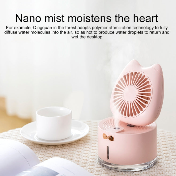 Ventilateur Humidificateur Pulvérisateur Rechargeable de Bureau en Forme de Chat BD-MM1