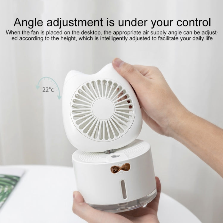 Ventilateur Humidificateur Pulvérisateur Rechargeable de Bureau en Forme de Chat BD-MM1