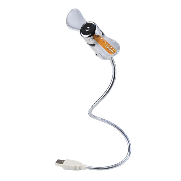 Mini Ventilateur USB Durable avec Affichage Horloge et Lumière LED Flexible, DC 5V