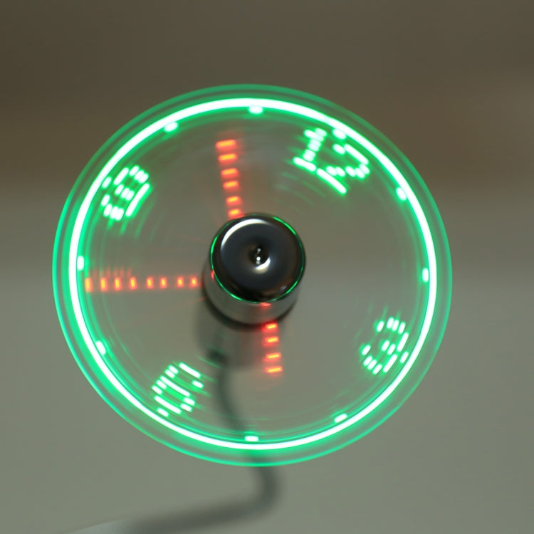 Mini Ventilateur USB Durable avec Affichage Horloge et Lumière LED Flexible, DC 5V
