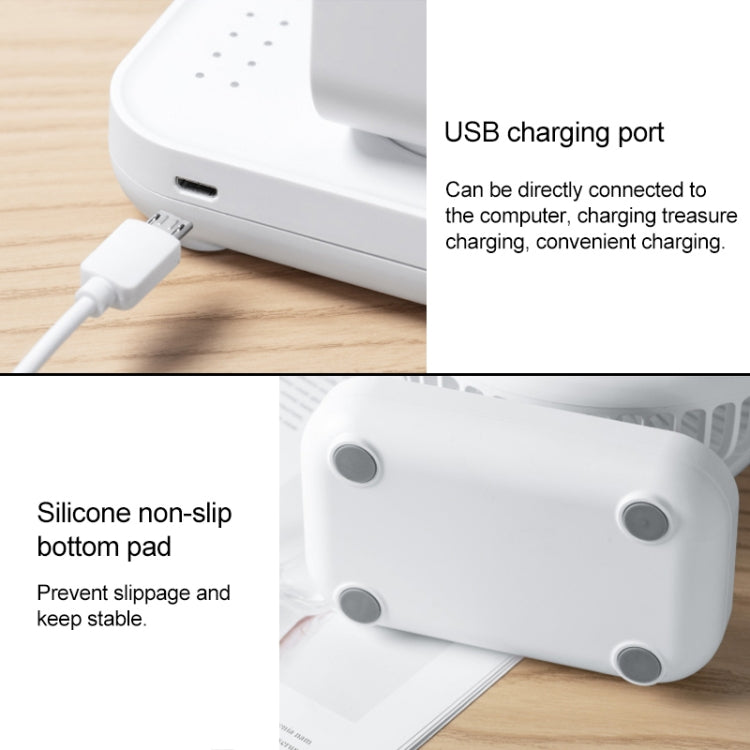 Ventilateur de bureau portatif rechargeable USB D606 4W à quatre vitesses réglables, USB