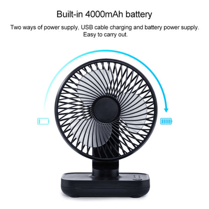Ventilateur de bureau portatif rechargeable USB D606 4W à quatre vitesses réglables, USB
