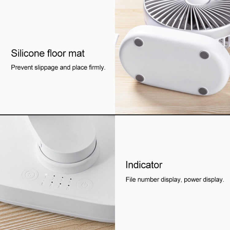 D77 Ventilateur de bureau portable rechargeable 4W Micro USB & USB-C / Type-C à quatre vitesses réglables et à tête oscillante automatique, Micro USB & USB-C / Type-C