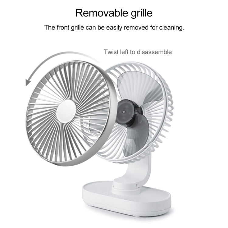 D77 Ventilateur de bureau portable rechargeable 4W Micro USB & USB-C / Type-C à quatre vitesses réglables et à tête oscillante automatique, Micro USB & USB-C / Type-C