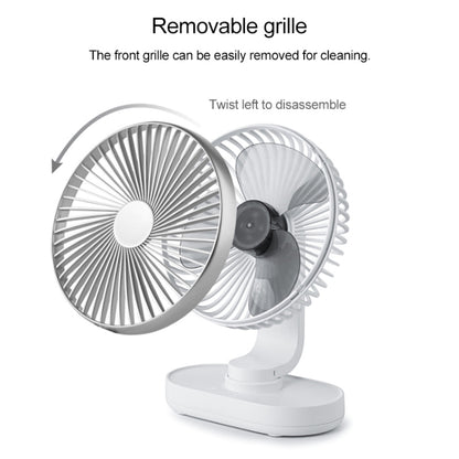 D77 Ventilateur de bureau portable rechargeable 4W Micro USB & USB-C / Type-C à quatre vitesses réglables et à tête oscillante automatique, Micro USB & USB-C / Type-C