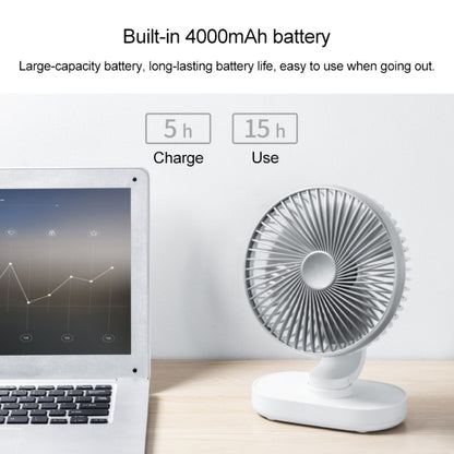 D77 Ventilateur de bureau portable rechargeable 4W Micro USB & USB-C / Type-C à quatre vitesses réglables et à tête oscillante automatique, Micro USB & USB-C / Type-C