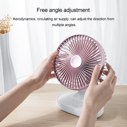 D77 Ventilateur de bureau portable rechargeable 4W Micro USB & USB-C / Type-C à quatre vitesses réglables et à tête oscillante automatique, Micro USB & USB-C / Type-C