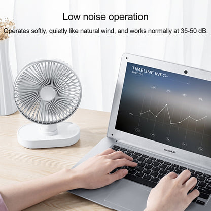 D77 Ventilateur de bureau portable rechargeable 4W Micro USB & USB-C / Type-C à quatre vitesses réglables et à tête oscillante automatique, Micro USB & USB-C / Type-C