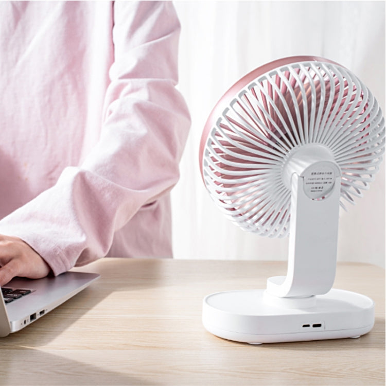 D77 Ventilateur de bureau portable rechargeable 4W Micro USB & USB-C / Type-C à quatre vitesses réglables et à tête oscillante automatique, Micro USB & USB-C / Type-C