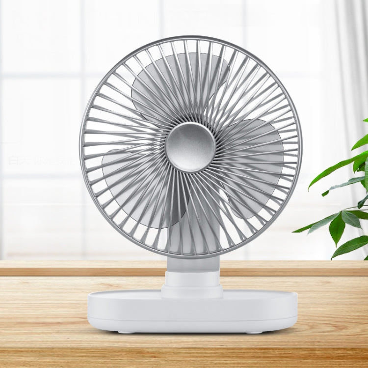 D77 Ventilateur de bureau portable rechargeable 4W Micro USB & USB-C / Type-C à quatre vitesses réglables et à tête oscillante automatique, Micro USB & USB-C / Type-C