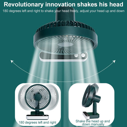 F702 Ventilateur de bureau électrique à oscillation automatique avec écran LED