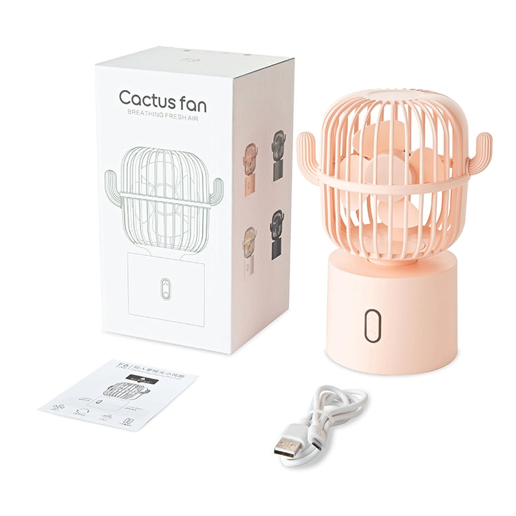 F6 Cactus Mini ventilateur portable USB avec tête oscillante, ventilateur électrique de bureau portatif