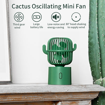 F6 Cactus Mini ventilateur portable USB avec tête oscillante, ventilateur électrique de bureau portatif