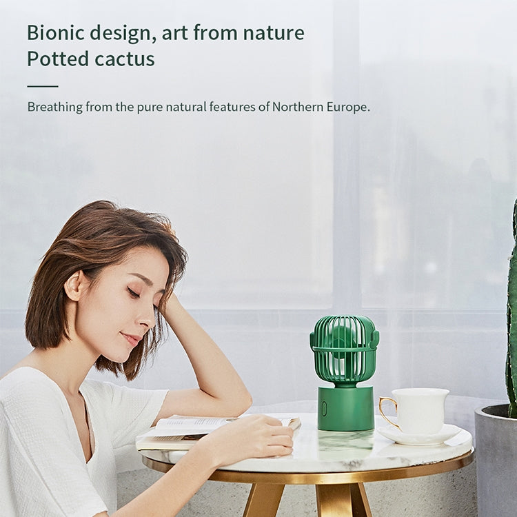 F6 Cactus Mini ventilateur portable USB avec tête oscillante, ventilateur électrique de bureau portatif