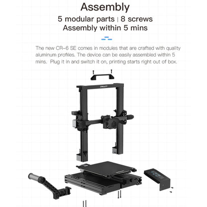 CREALITY CR-6 SE 350W Intelligent Leveling-free DIY 3D Printer, Print Size : 23.5 x 23.5 x 25cm, EU Plug, CR-6 SE