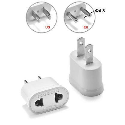 US & EU to US Plug AC Wall Universal Travel Power Socket Plug Adaptor, AC 250V
