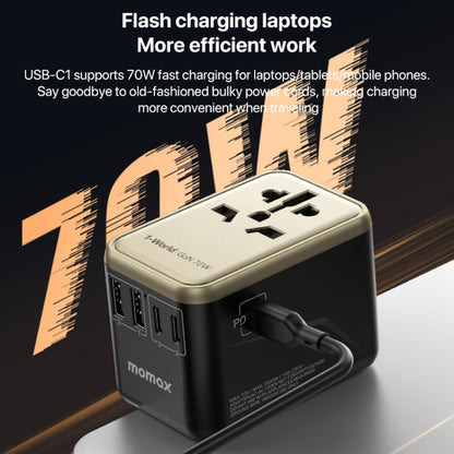 Adaptador de corriente de carga rápida MOMAX 1-World UA8 PD de 70 W, UA8