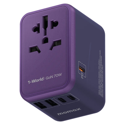 Adaptador de corriente de carga rápida MOMAX 1-World UA8 PD de 70 W, UA8