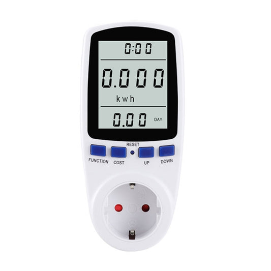 AC 230V 50Hz Max 16A LCD Display Energy Meter Watt Volt Voltage Power Analyzer Automatic Electricity Monitor Analyzer Power, EU Plug, AC 230V EU Plug