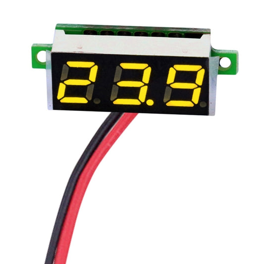 10 PCS 0.28 inch 2 Wires Adjustable Digital Voltage Meter, Color Light Display, Measure Voltage: DC 2.5-30V