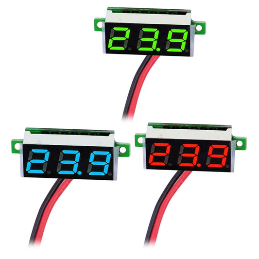 10 PCS 0.36 inch 2 Wires Digital Voltage Meter, Color Light Display, Measure Voltage: DC 2.5-30V