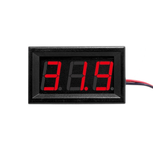 10 PCS 0.56 inch 2 Welding Wires Digital Voltage Meter with Shell, Color Light Display, Measure Voltage: DC 4.5-30V