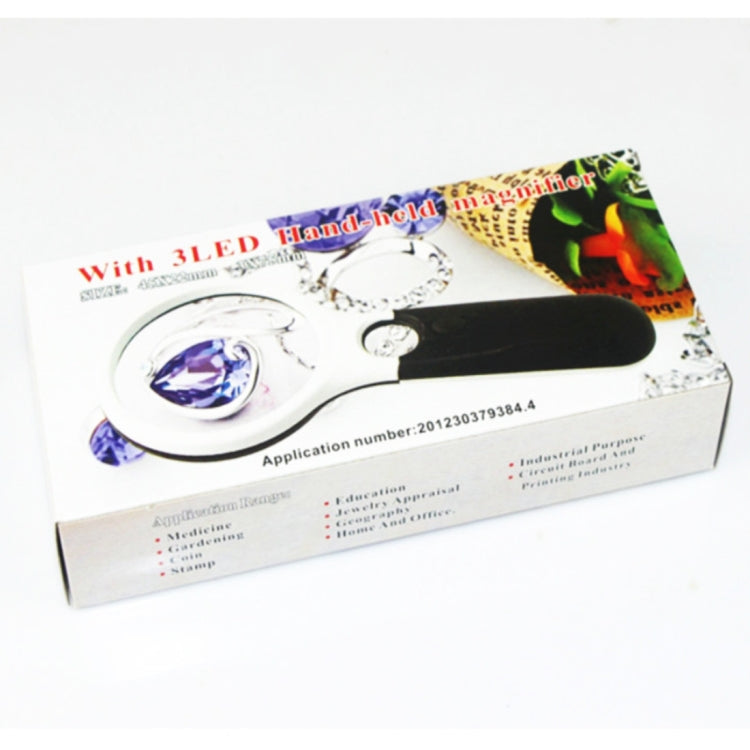 Mini Portable 3-45X Handheld (Black), 3 LED White, 3 LED Black