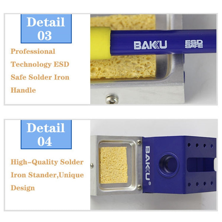 BAKU BK-601D AC 220V LED Display 2 in 1 Hot Air Gun Soldering Iron Soldering Station, BK-601D AC 220V