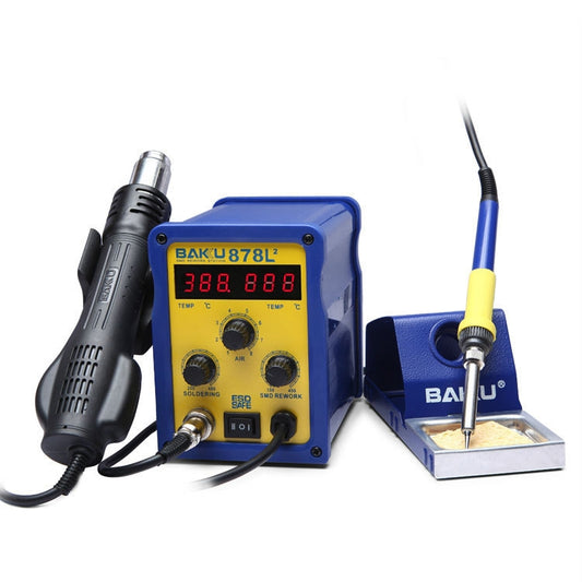 BAKU BK-878L2 AC 220V Afficheur LED Station de soudage 2-en-1 avec pistolet à air chaud et fer à souder, BK-878L2 AC 220V