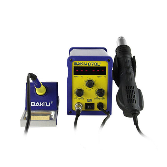 BAKU BK-878L2 AC 220V Afficheur LED Station de soudage 2-en-1 avec pistolet à air chaud et fer à souder, BK-878L2 AC 220V