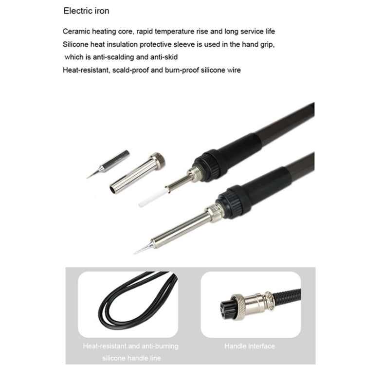 BAKU BA-942C 220V 1000W 2 in 1 Digital Display Adjustable Temperature Hot Air Gun Set, EU Plug, BA-942C