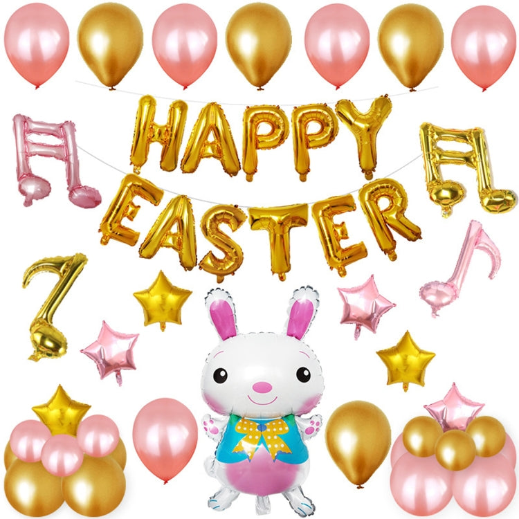 Joyeuses Pâques Lapin Motif Vacances de Pâques Ornement Alphabétique Ballons