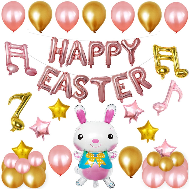 Joyeuses Pâques Lapin Motif Vacances de Pâques Ornement Alphabétique Ballons