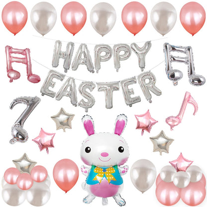 Joyeuses Pâques Lapin Motif Vacances de Pâques Ornement Alphabétique Ballons