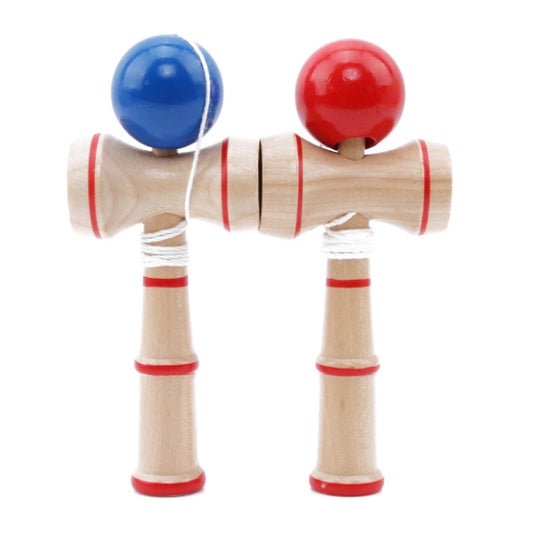 Kendama classique en bois avec ficelle supplémentaire, taille : 13,5 x 5,5 cm