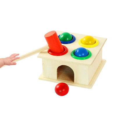 Table de percussion pour bébé, jouet intellectuel d'éveil, taille : 12*12*10cm, couleur bois