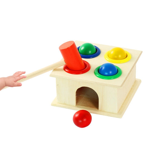 Table de percussion pour bébé, jouet intellectuel d'éveil, taille : 12*12*10cm, couleur bois