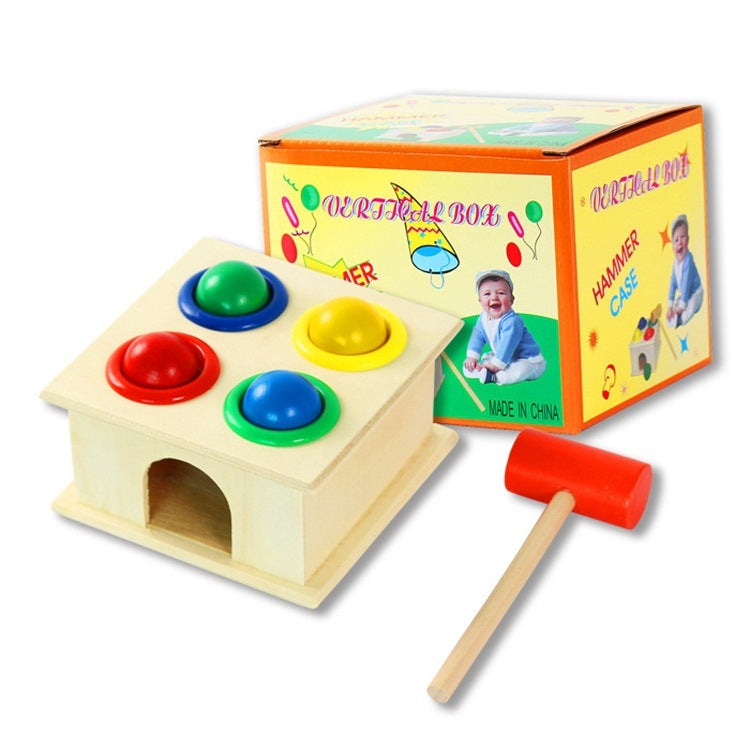 Table de percussion pour bébé, jouet intellectuel d'éveil, taille : 12*12*10cm, couleur bois