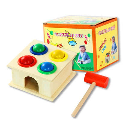 Table de percussion pour bébé, jouet intellectuel d'éveil, taille : 12*12*10cm, couleur bois