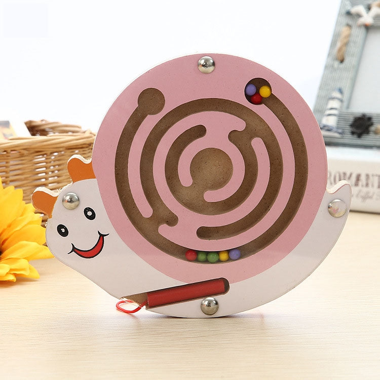 Jouet casse-tête pour enfants, labyrinthe magnétique en bois petite taille animal, Hibou, Coccinelle, Tortue, Singe, Étoile de mer, Escargot, Grenouille, Canard, Poisson