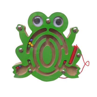 Jouet casse-tête pour enfants, labyrinthe magnétique en bois petite taille animal, Hibou, Coccinelle, Tortue, Singe, Étoile de mer, Escargot, Grenouille, Canard, Poisson