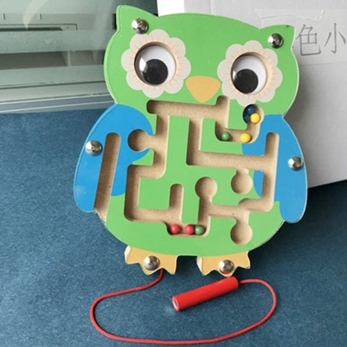 Jouet casse-tête pour enfants, labyrinthe magnétique en bois petite taille animal, Hibou, Coccinelle, Tortue, Singe, Étoile de mer, Escargot, Grenouille, Canard, Poisson