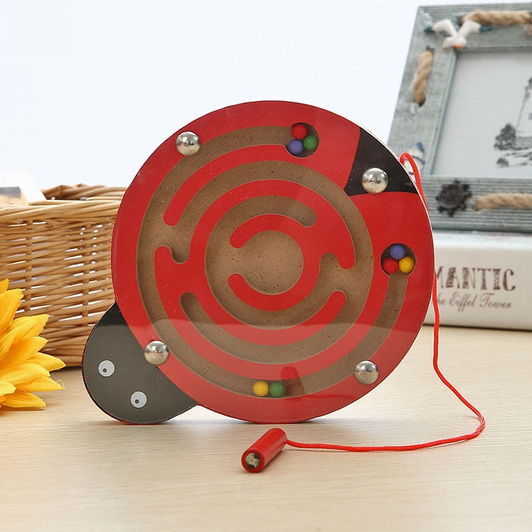 Jouet casse-tête pour enfants, labyrinthe magnétique en bois petite taille animal, Hibou, Coccinelle, Tortue, Singe, Étoile de mer, Escargot, Grenouille, Canard, Poisson