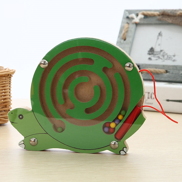 Jouet casse-tête pour enfants, labyrinthe magnétique en bois petite taille animal, Hibou, Coccinelle, Tortue, Singe, Étoile de mer, Escargot, Grenouille, Canard, Poisson