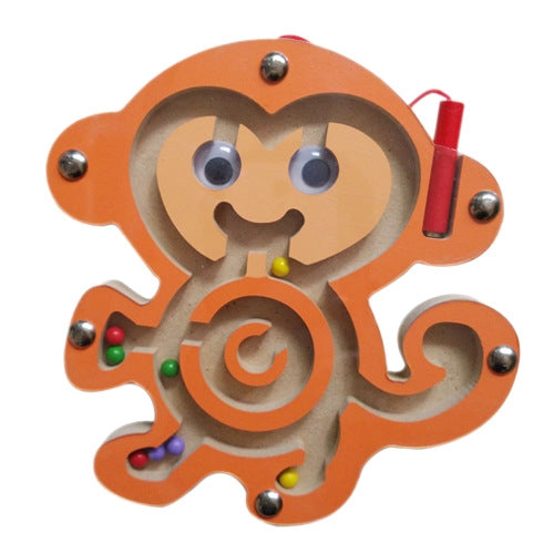 Jouet casse-tête pour enfants, labyrinthe magnétique en bois petite taille animal, Hibou, Coccinelle, Tortue, Singe, Étoile de mer, Escargot, Grenouille, Canard, Poisson