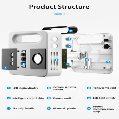 12V Car Air Pump Car Portable Tire Electric Pump, Style:Digital Version, Digital Version(Black)