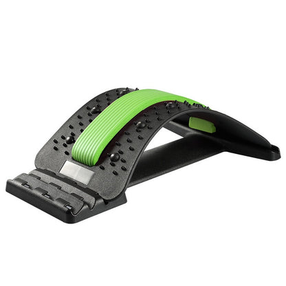 Lumbar Traction Stretching Device Posture Corrector Waist Support Spine Pain Relief Back Massage Stretcher, Black Green, Black Blue, Black Purple, Black Red, Red White, White Green, White Blue, White Purple