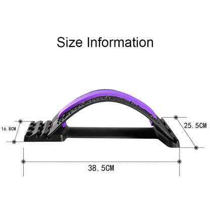 Lumbar Traction Stretching Device Posture Corrector Waist Support Spine Pain Relief Back Massage Stretcher, Black Green, Black Blue, Black Purple, Black Red, Red White, White Green, White Blue, White Purple